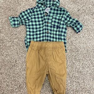 Carter's Green and Blue Checkered Shirt